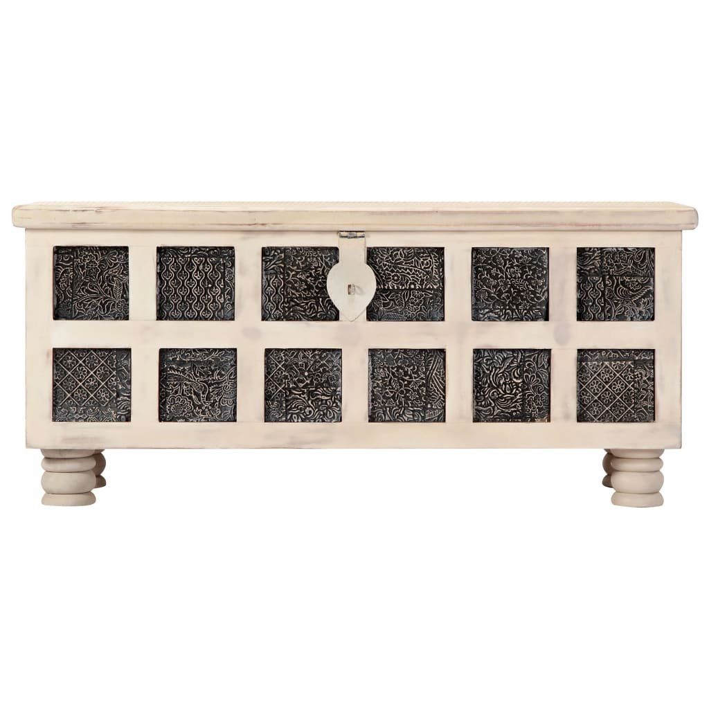 vidaXL Aufbewahrungsbox Aufbewahrungstruhe Weiß 110 x 40 x 45 cm Massivholz Akazie