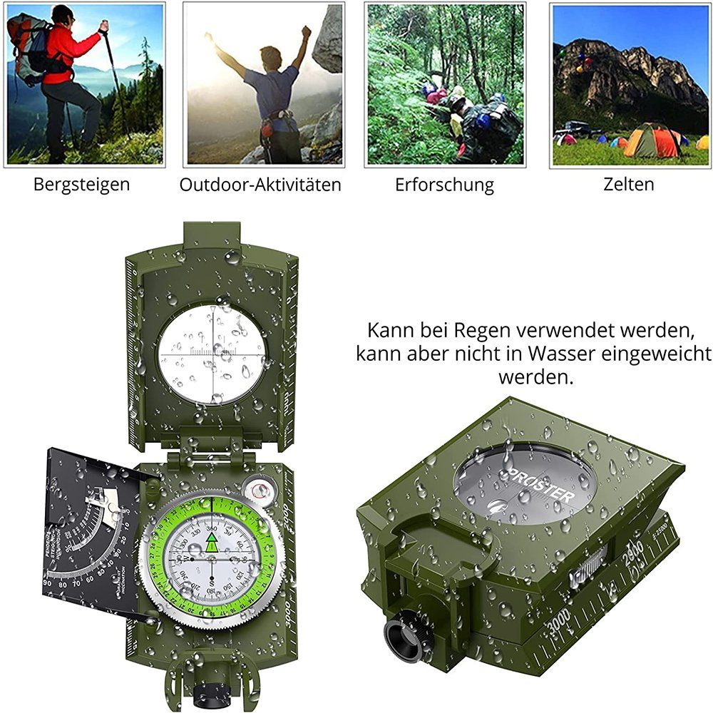 GelldG Kompass Marschkompass Taschenkompass Peilkompass Kompass mit Klinometer