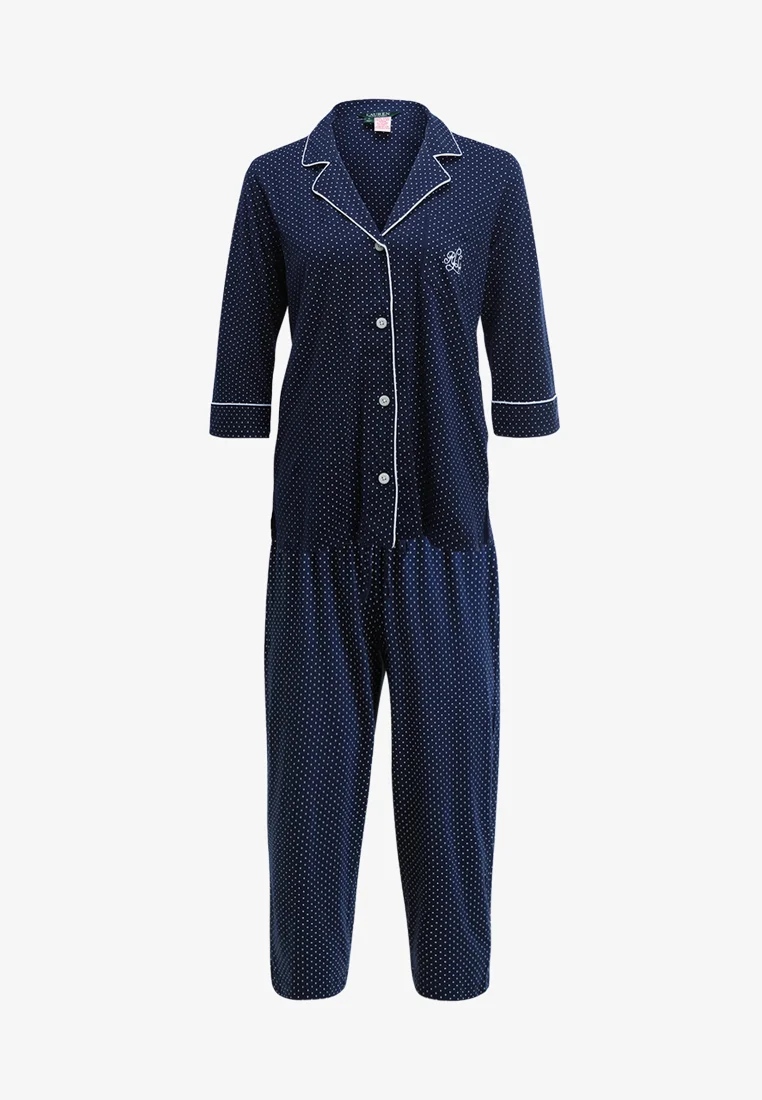 Conjunto clásico de cuello con muesca y mangas Heritage de Lauren Ralph Lauren - Pijamas