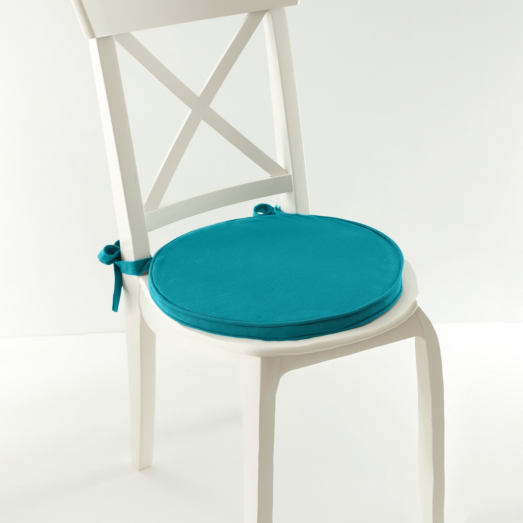 Coussin d'assise uni rond bachette