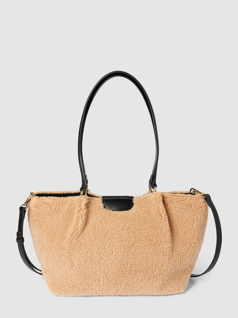 Shopper mit Teddyfell Modell 'JUTIS' in camel