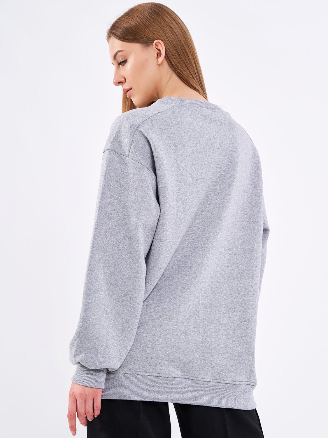 COMEOR Sweatshirt Damen Oversize Pullover Langarm Baumwolle