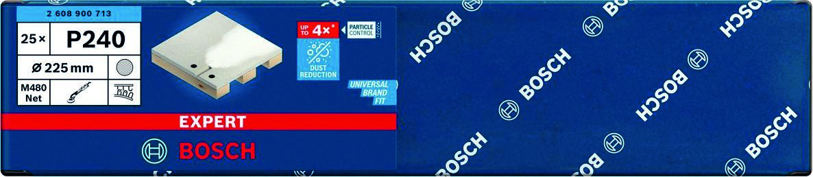 Bosch Blue Zubehör 2608900713 Expert M480 Schleifgewebe für Trockenbauschleifer 225 mm, K240, 25 Stück