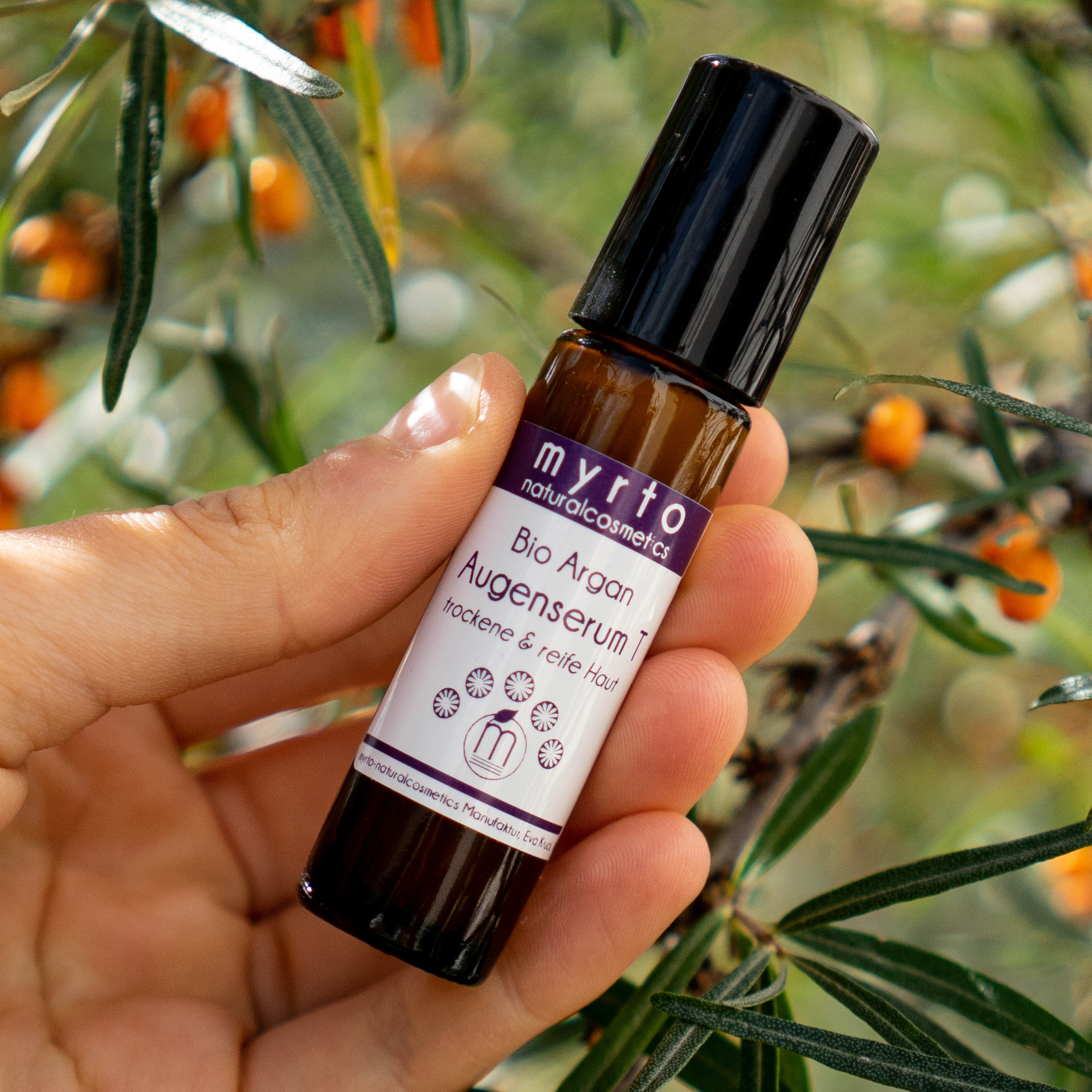 myrto Naturkosmetik Augenserum Bio Argan Augenserum Roll-on, Bestbewertung bei Codecheck: 100% EMPFEHLENSWERT (grüner Ring)