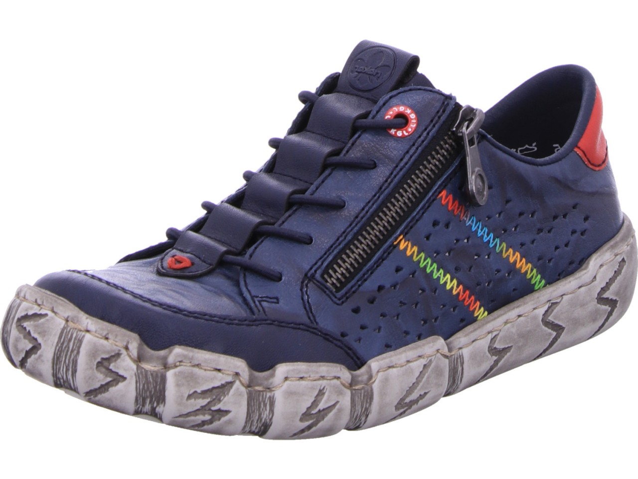 RIEKER Sportliche Slipper blau