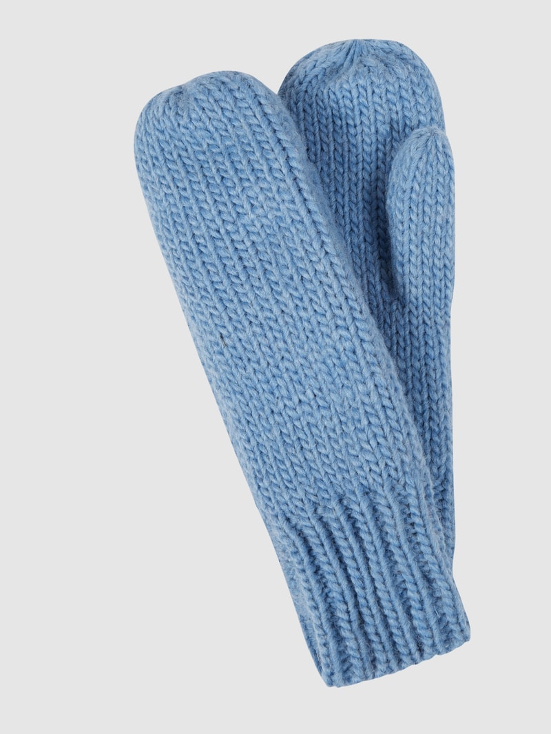 Fäustlinge mit gerippten Abschlüssen in ozean blau