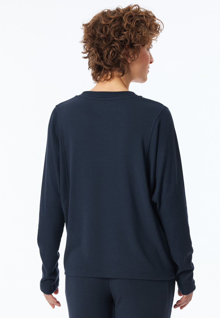 Sweatshirt Feinripp nachtblau - Mix+Relax