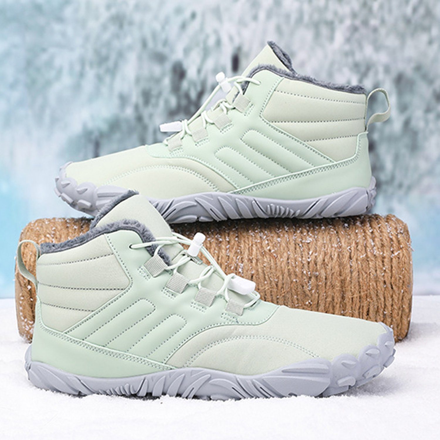 Daisred Damen Herren Winter Warm Gefüttert Winterschuhe Barfußschuh