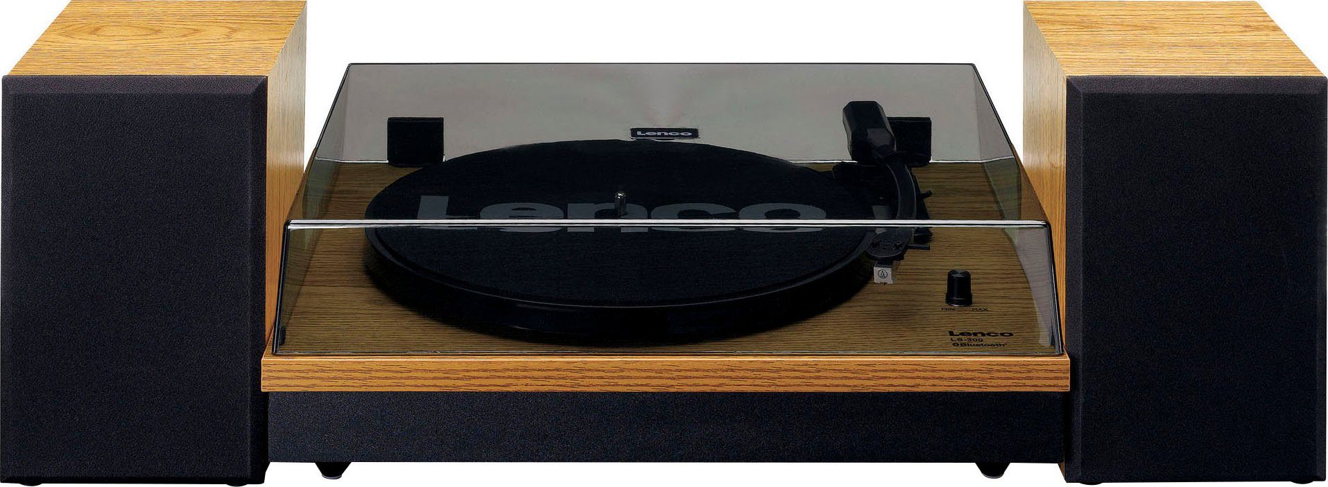 Lenco LS-300WD Plattenspieler mit ext. Lautsprechern Plattenspieler (Riemenantrieb)