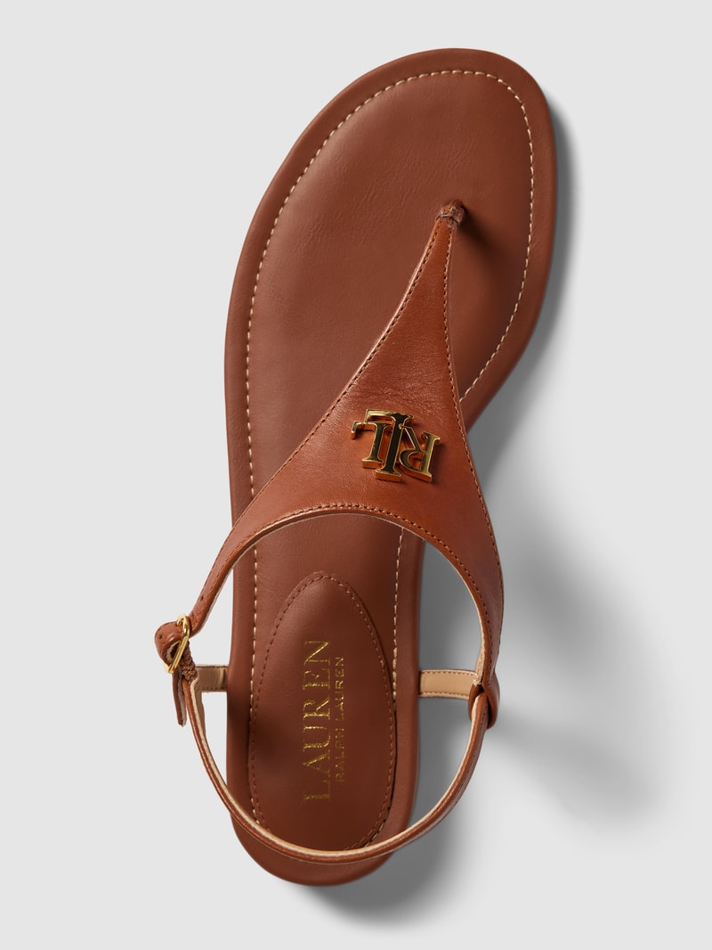 Sandalen mit Label-Applikation Modell 'ELLINGTON' in cognac