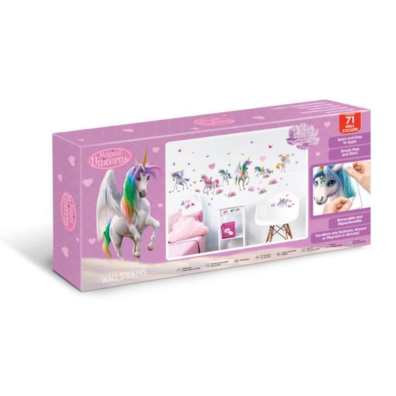 Stickers muraux Magical Unicorn blanc