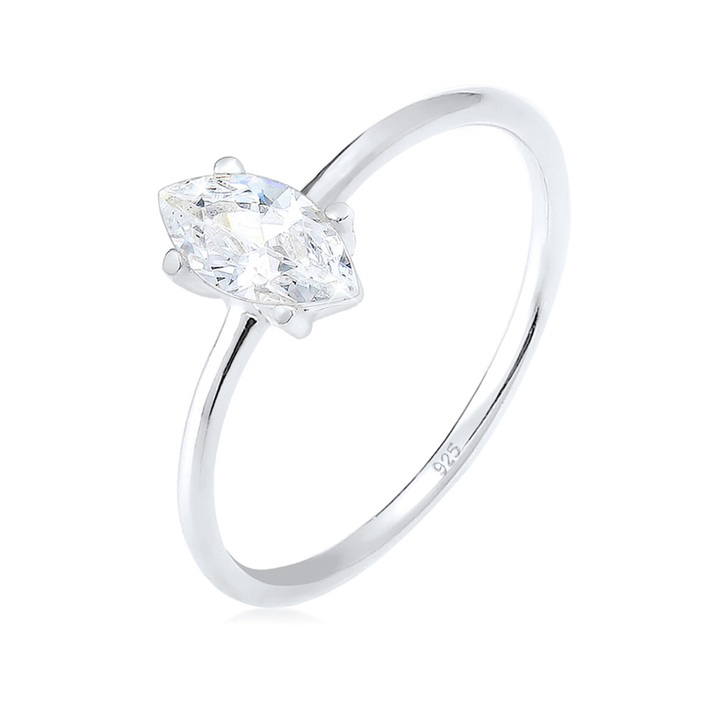 Elli Elli Bague Marquise zircone Minimal 925 Argent Bague