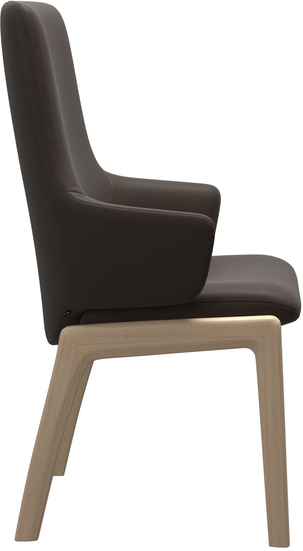 Stressless® Polsterstuhl Laurel, High Back mit Armlehne, Größe L, mit abgerundeten Beinen in Schwarz