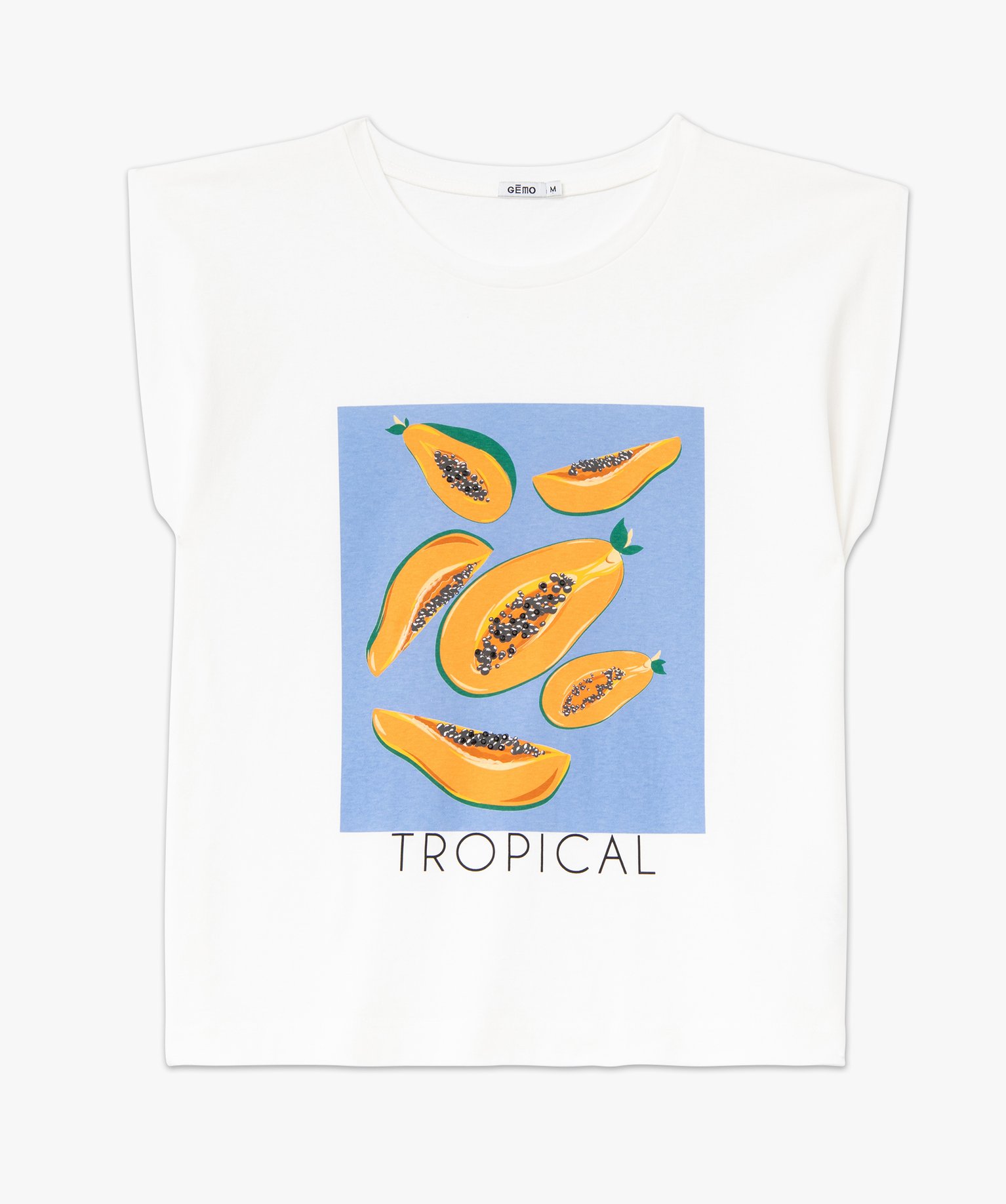 Tee-shirt manches courtes coupe loose en coton imprimé femme imprime | GEMO