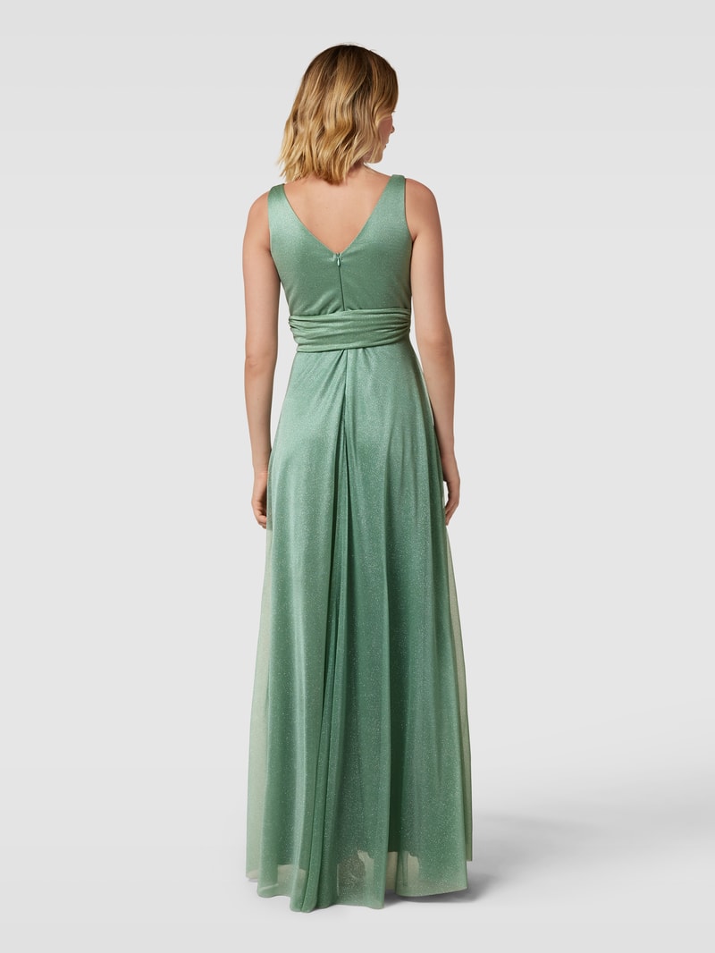 Abendkleid mit Bindegürtel in mint