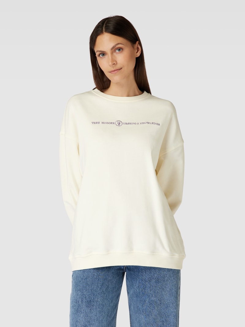 Sweatshirt mit überschnittenen Schultern in offwhite