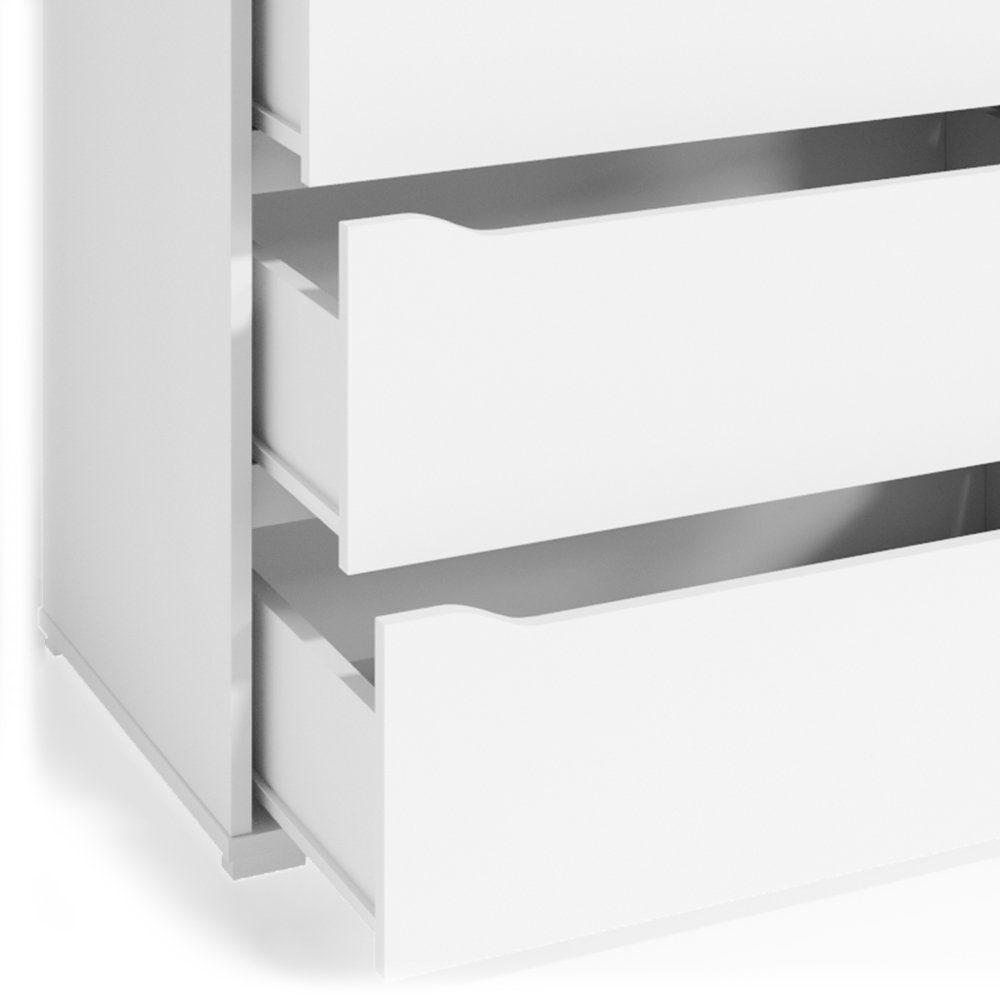 Vicco Hochkommode Kommode Mehrzweckschrank RUBEN Weiß 4 Schubladen hoch