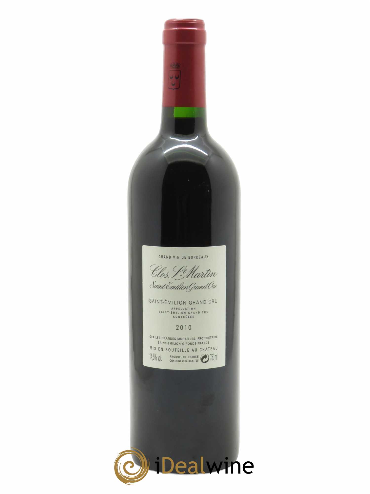 Clos Saint Martin Grand Cru Classé (CBO à partir de 12 bts) 2010 - Lot de 1 Bouteille