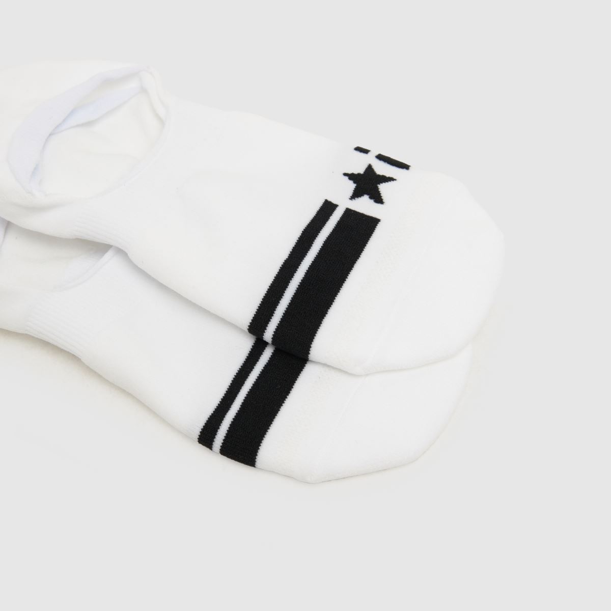 Converse – Vit- och svartrandiga strumpor utan synliga färger, 2-pack