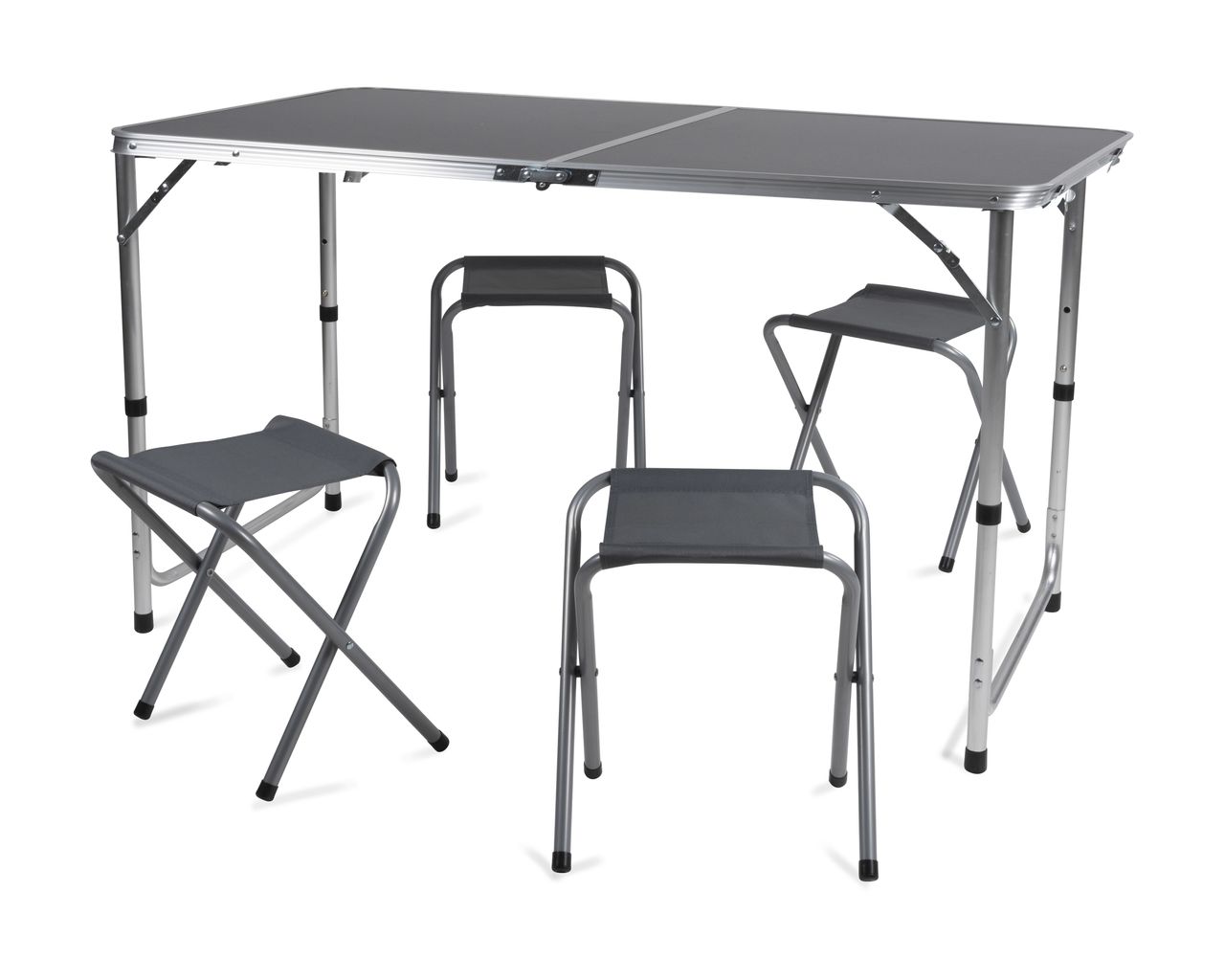 Solax Sunshine Klappmöbel-Set 5tlg.  faltbare Campingtisch mit 4 Hockern