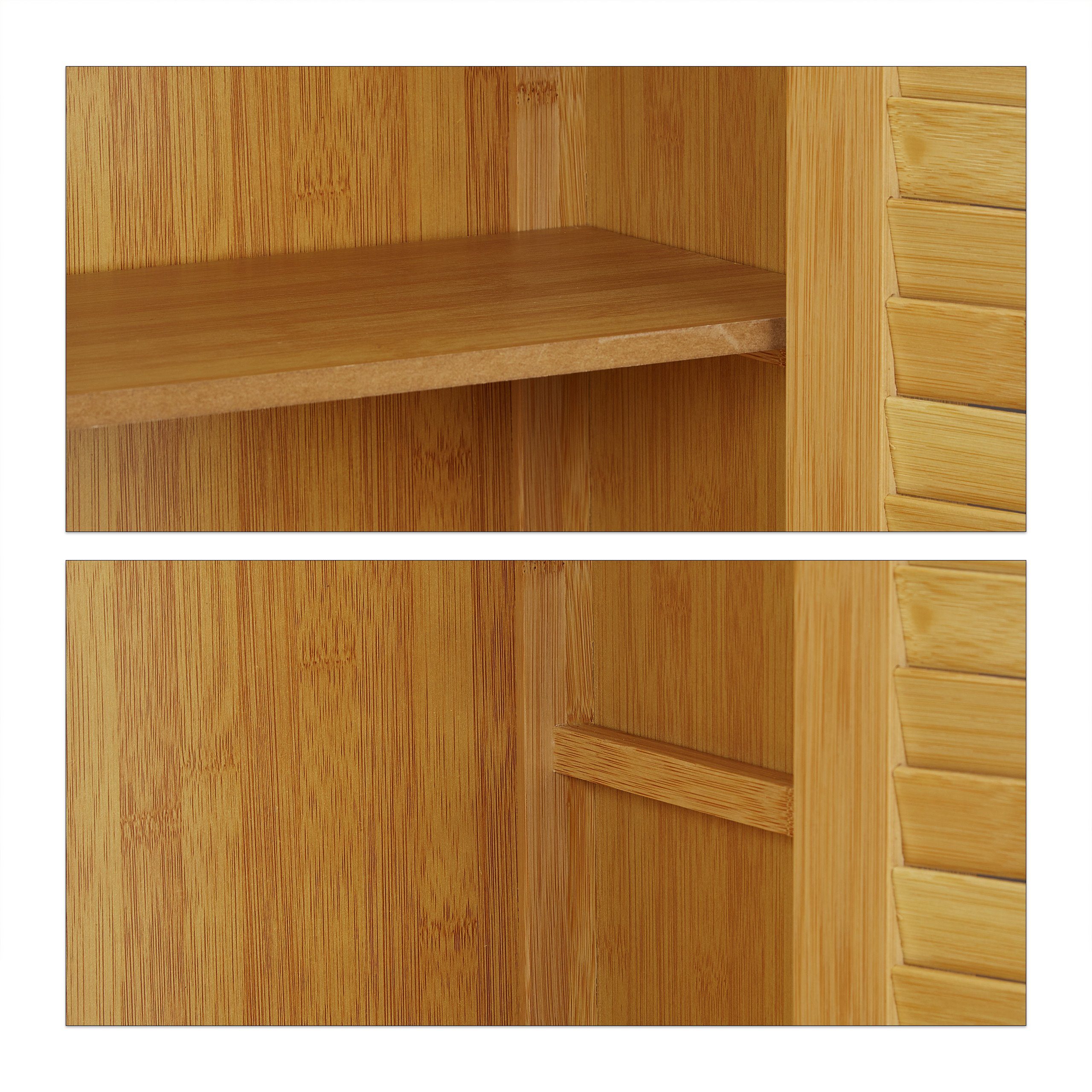 relaxdays Waschmaschinenumbauschrank Waschmaschinenschrank LAMELL Bambus