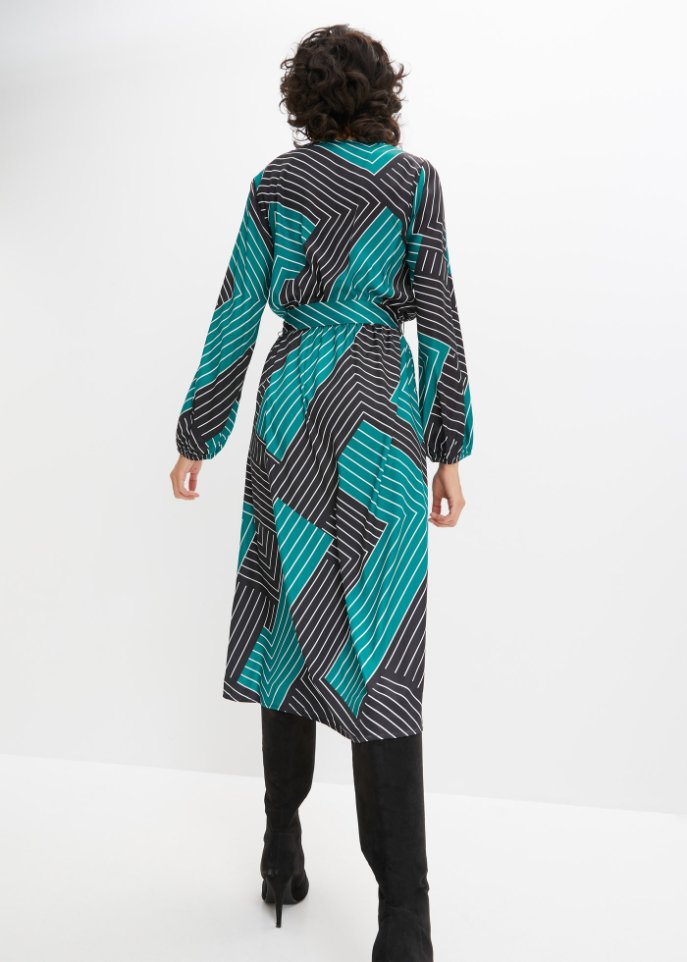 bedrucktes Satin-Midikleid