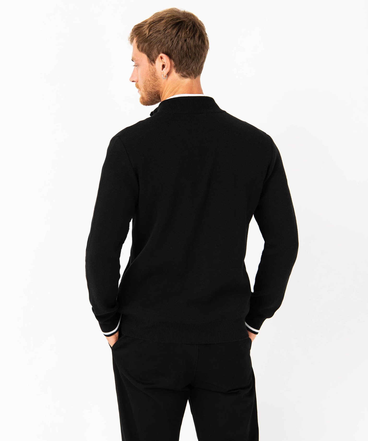 Gilet à fermeture zippée et col montant homme noir | GEMO