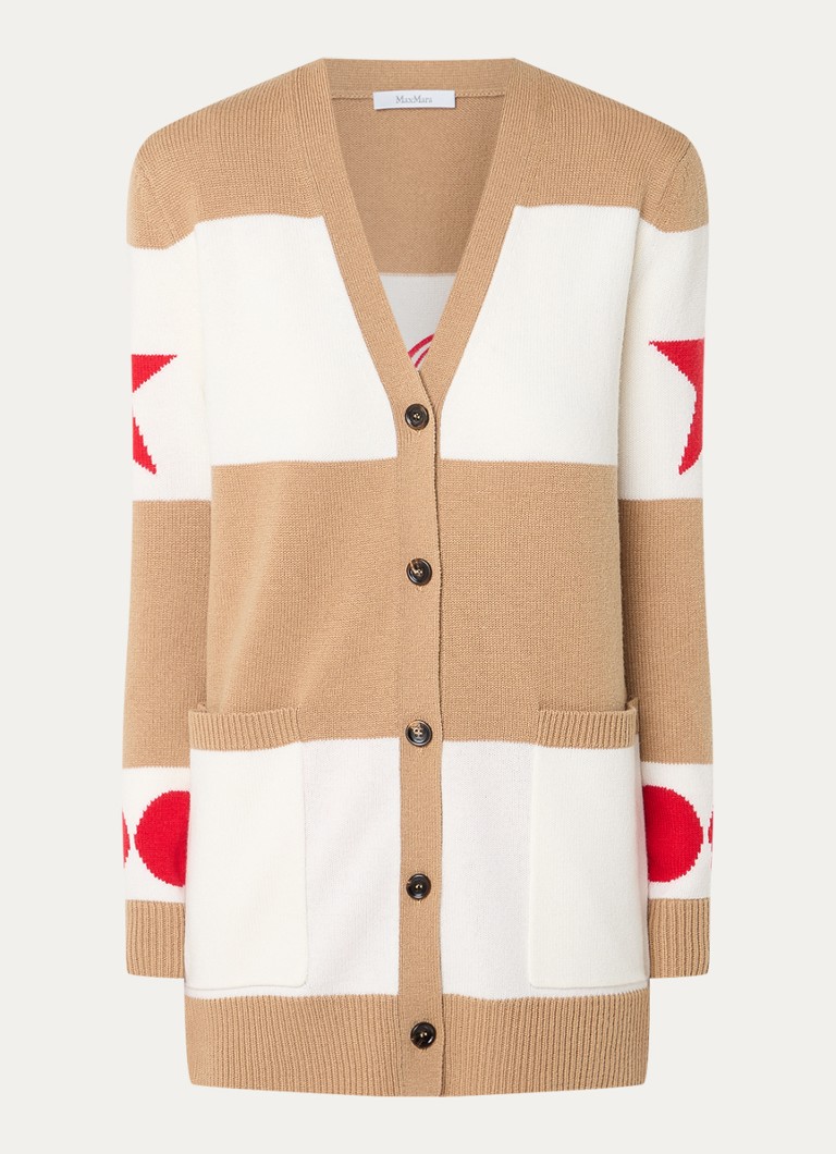 MaxMara Valido -ohutneuletakki kashmirsekoitteesta, jossa flokekuosi