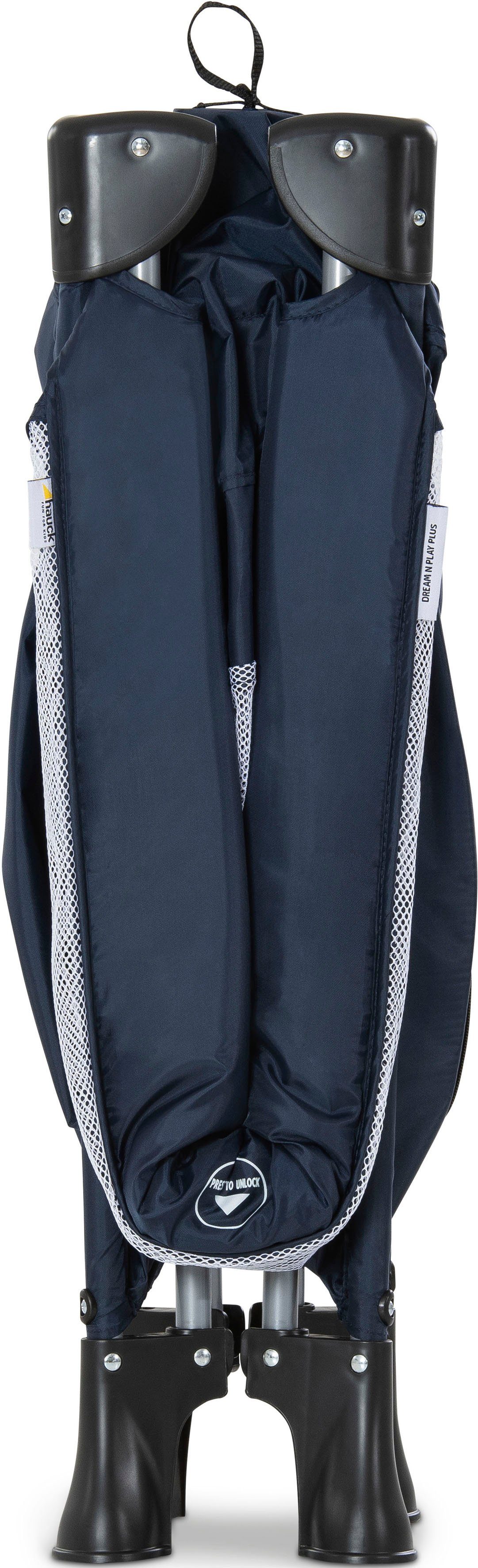 Hauck Baby-Reisebett Dream N Play Plus, Navy, inkl. Transporttasche