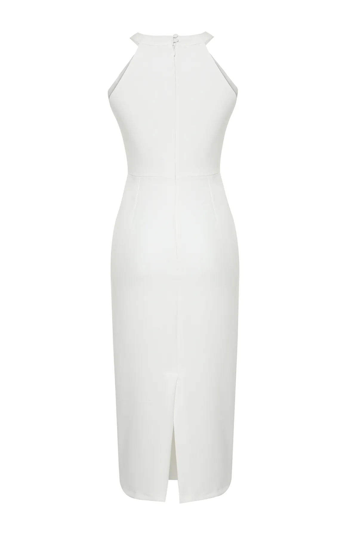Trendyol Collection  Weißes, glänzendes, juwelenbesetztes Hochzeits-/Nikah-Elegantes Abendkleid TPRSS24EL00123