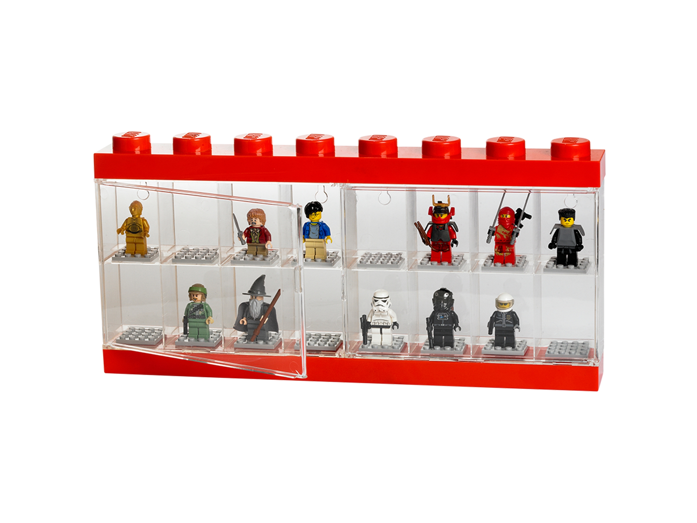 Schaukasten für 16 Minifiguren in Rot 5006154