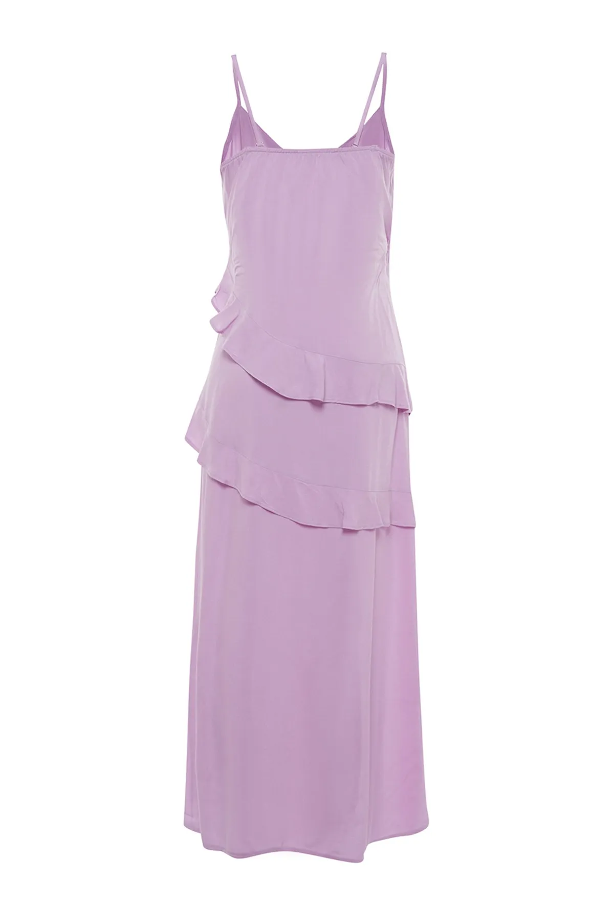 Trendyol Collection  Lila Maxi-Strandkleid mit gewebten Rüschen TBESS23EL00172