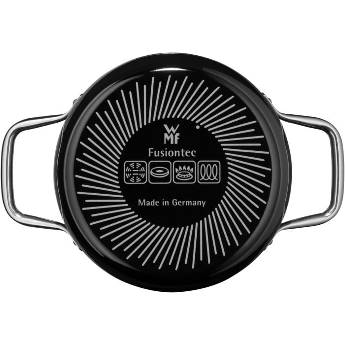 Fusiontec Compact Bratentopf mit Glasdeckel, 18 cm, Black