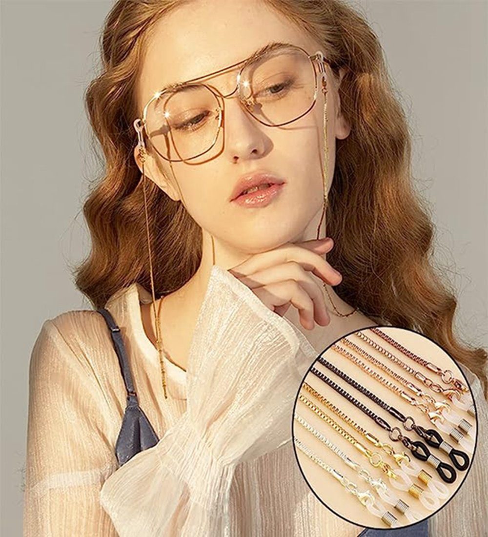 Ronner UG Brillenkette 4 Stück Brillenkette Sonnenbrillen kette Mit Kette Glasses Chain