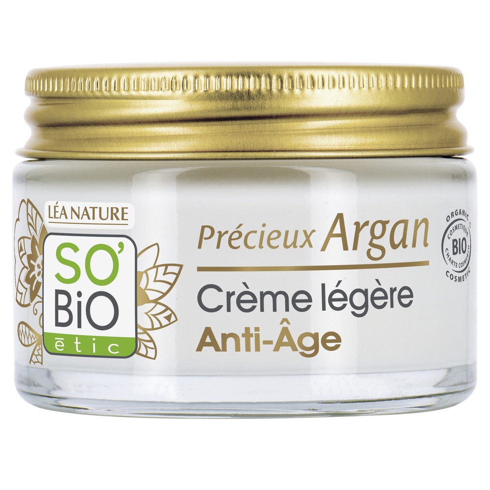 LÉA NATURE SO BiO étic Crème légère Anti-Âge jour, Précieux Argan Crème visage