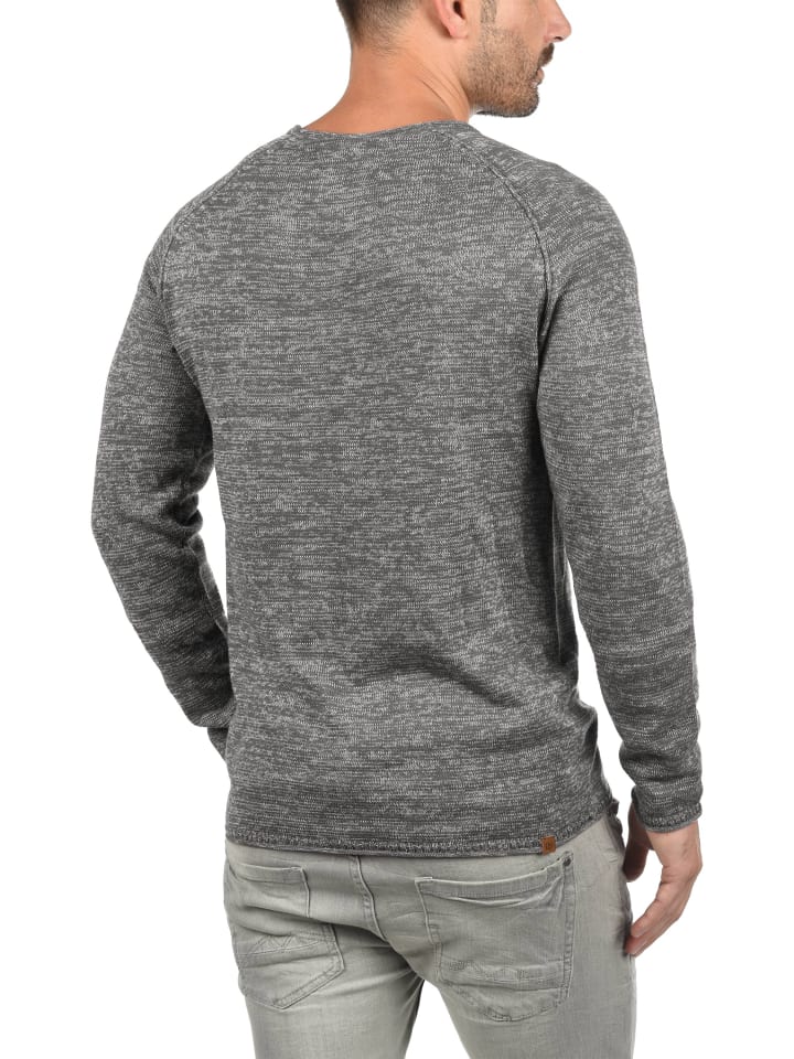 BLEND Strickpullover BHDan 20700587ME Strickpullover mit aufgerollten Säumen in Grau günstig kaufen