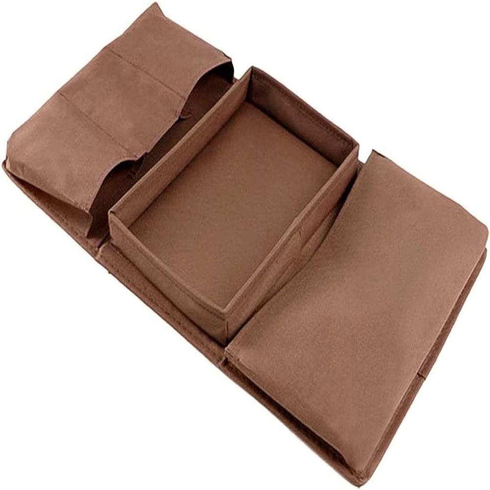 JOYOLEDER Betttasche Armlehnen Organizer, Sofa Butler mit Tablett, 4 Taschen, faltbar, HxBxT: 18 x 18 x 30 cm