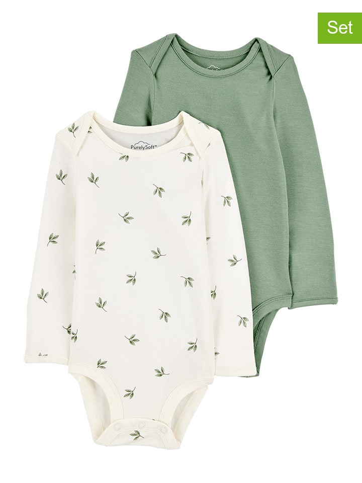 carter's 2er-Set: Bodys in Grün/ Weiß günstig kaufen
