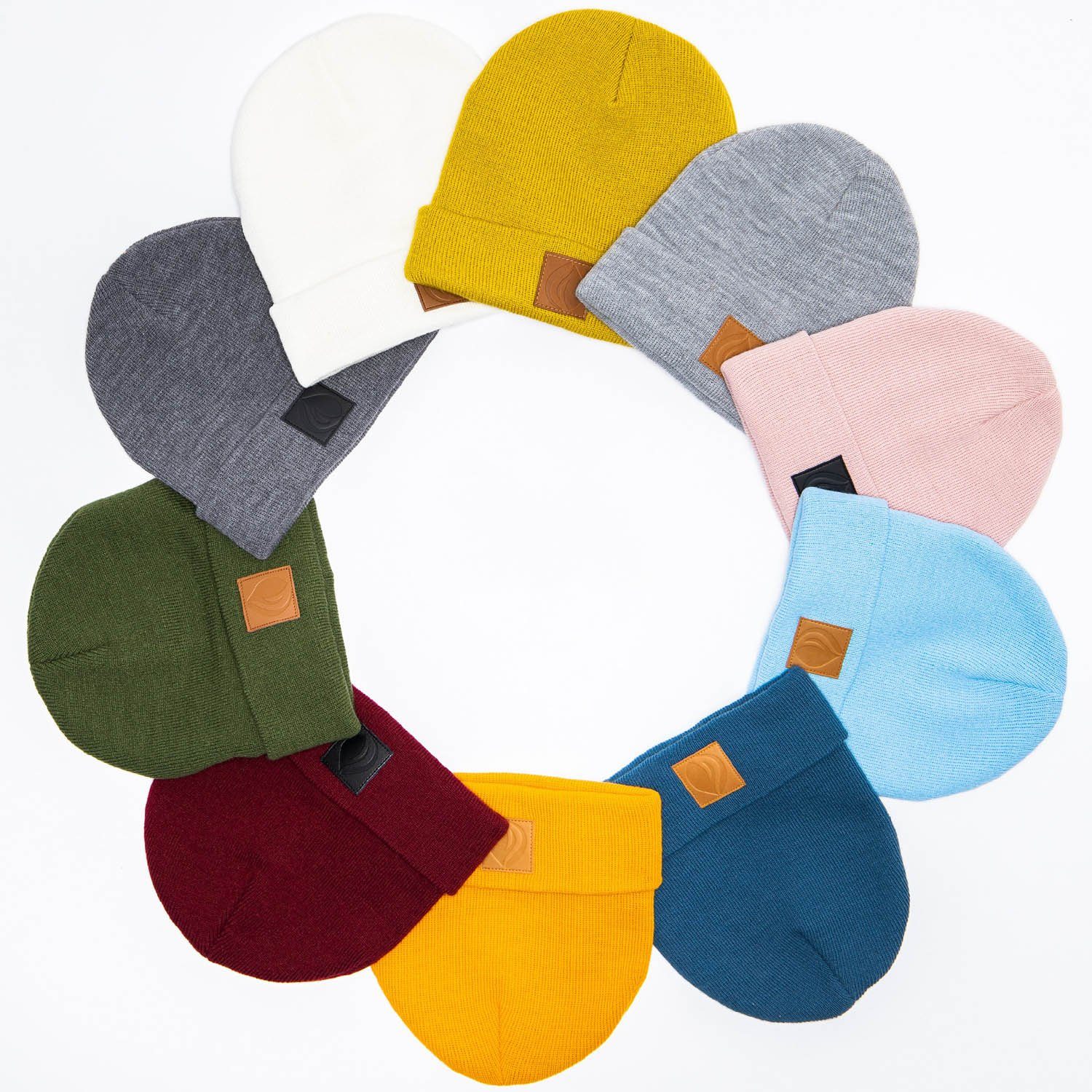 OCCULTO Beanie Leatherpatch Winter Mütze Beanie (Brown Label)