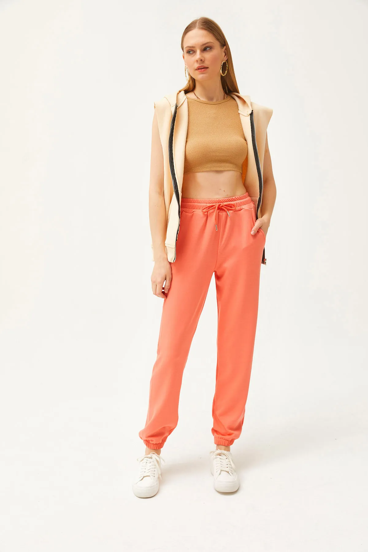 Olalook  Damen-Jogginghose aus weichem, strukturiertem Modal mit Taschen EŞF-00000067