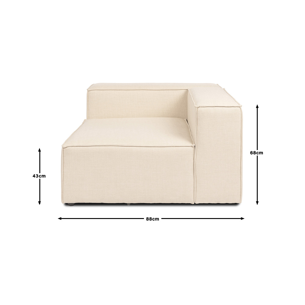 Home Deluxe Modulares Sofa VERONA Rechtes Ecksofa - beige