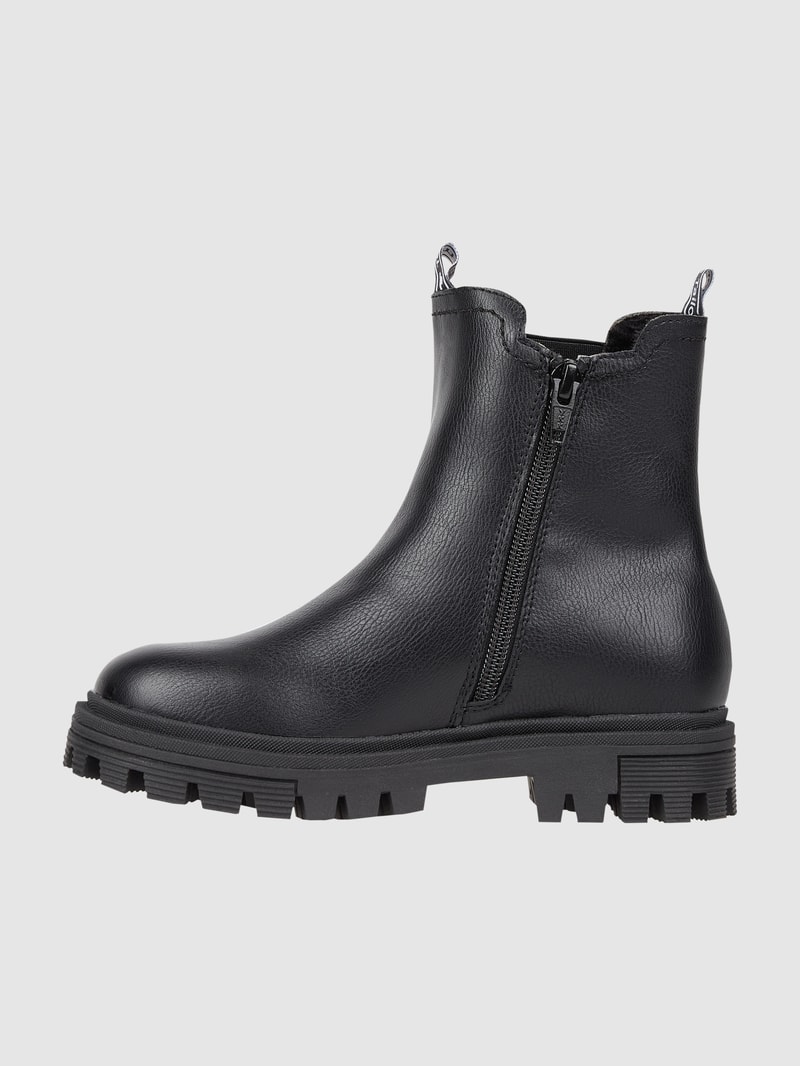 Boots in Leder-Optik in schwarz