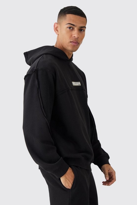 Oversize Hoodie mit rohem Saum