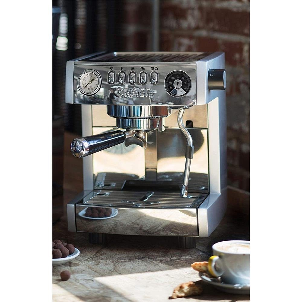 Graef Espressomaschine ES850EU Marchesa, Barista Style, Kaffeemaschine, Edelstahl, Siebträger, silber