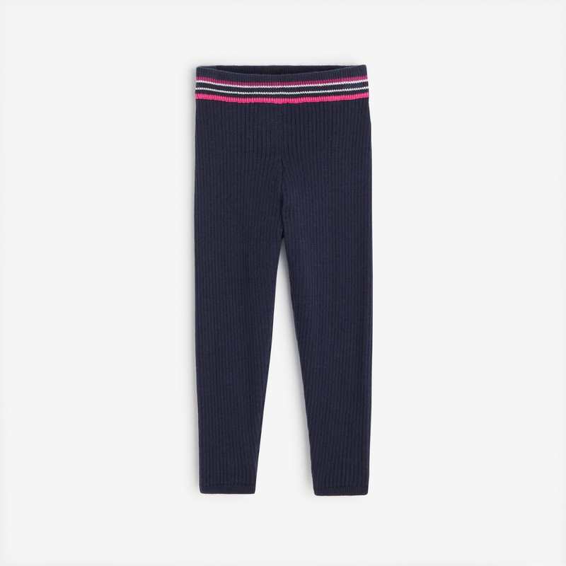 Legging bleu marine bébé fille en tricot Catimini