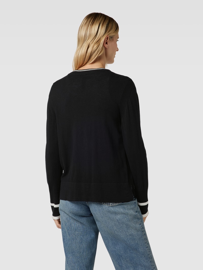 Strickjacke mit Kontraststreifen in black