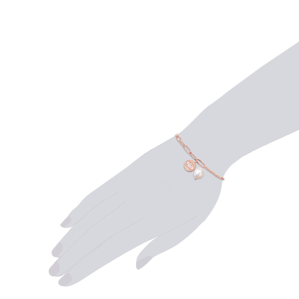 Valero Pearls Bracelet en acier inoxydable Acier inoxydable Preciosa Perle de culture d'eau dou Bracelet