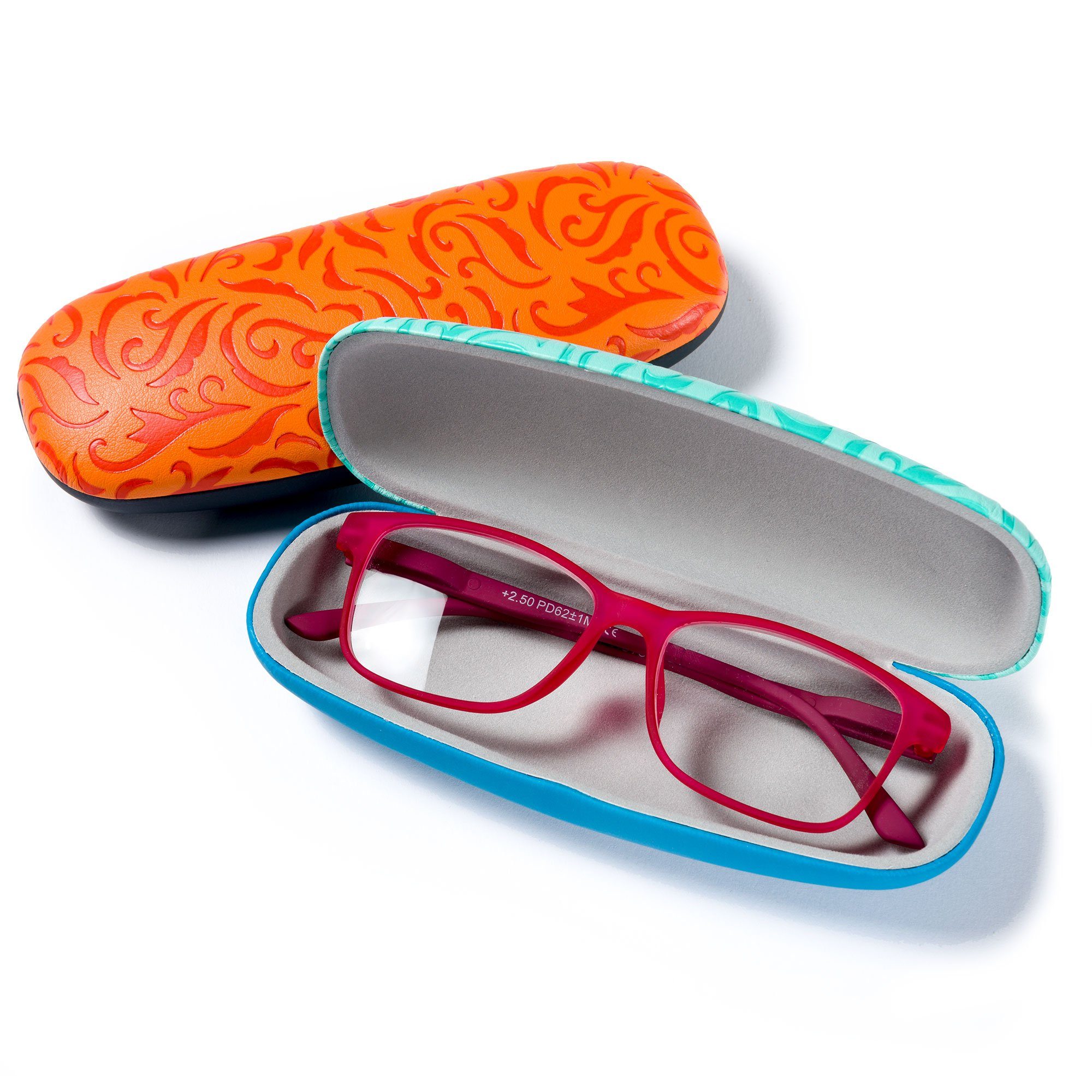 FEFI Brillenetui Hardcase mit geprägten Ornamenten, inklusive Mikrofasertuch