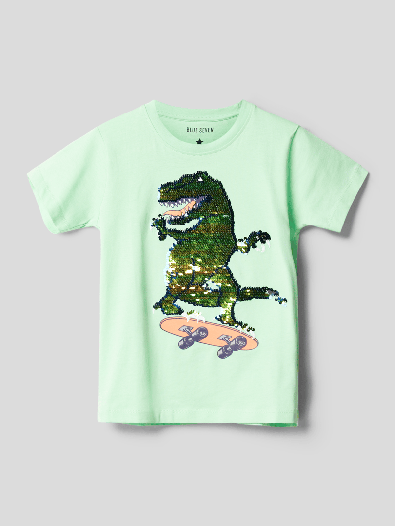 T-Shirt mit Motiv-Print in hellgrün