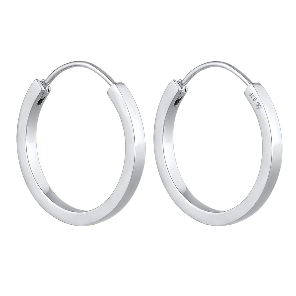 Elli PREMIUM Elli PREMIUM Boucles d'Oreilles Créoles pour dames Basic Minimal Blogger en argen Boucles d'oreilles